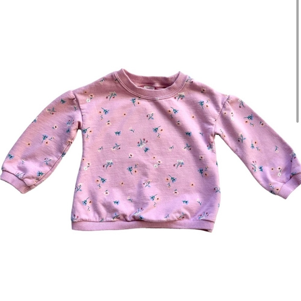 18m Girls Carters Pink floral pull over sweater